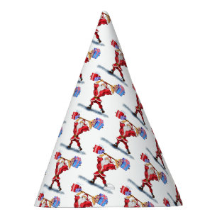 Fun Bodybuilder Santa Claus with Christmas Gifts Party Hat
