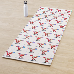 Fun Bodybuilder Santa Claus with Christmas Gifts Yoga Mat