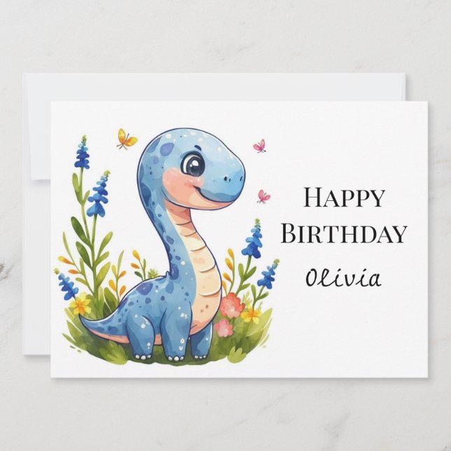 Fun Boho Dino Birthday Card (Front)