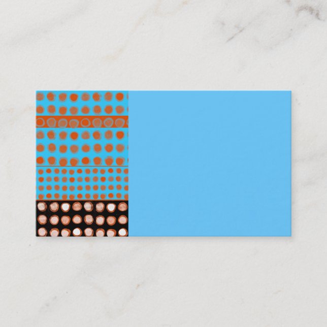 fun  bold and colourful dot pattern on turquoise business card (Front)