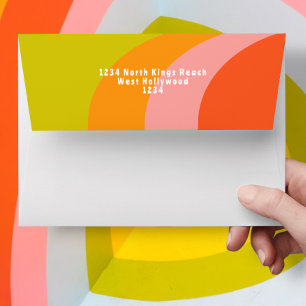 Fun Bold Retro Citrus Wedding Envelope