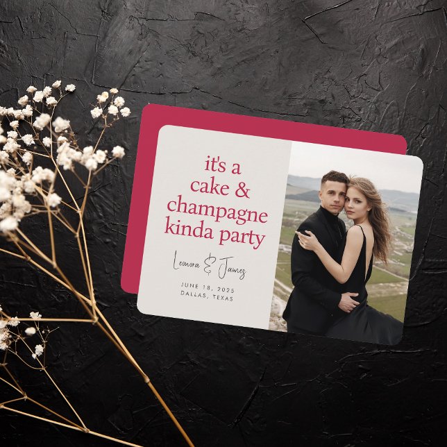 Fun Bold Typography Magenta Pink Wedding Save The Date (Creator Uploaded)