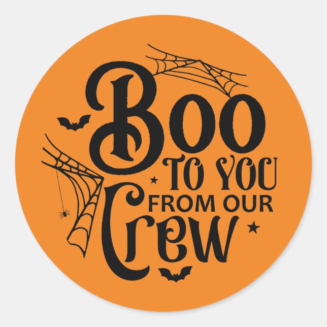 Fun boo crew Halloween  Classic Round Sticker (Front)