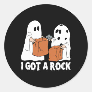 Fun Boo Ghost Scary I Got A Rock Halloween Classic Round Sticker