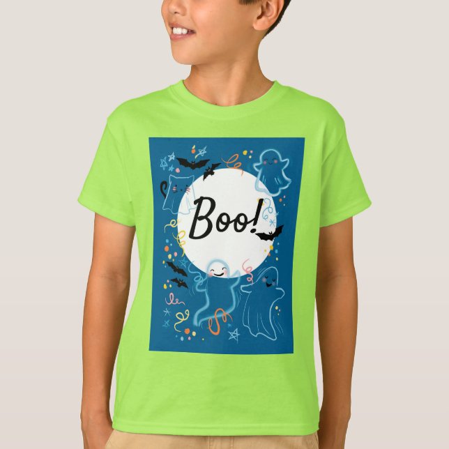 Fun boo Halloween ghost kids t-shirt  (Front)