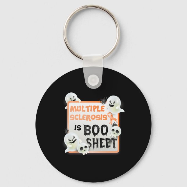 Fun Boo Halloween Ghost Ms Multiple Sclerosis Is B Key Ring (Front)