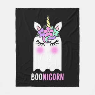 Fun Boonicorn Gift Ghost Unicorn Boo Retro Hallowe Fleece Blanket
