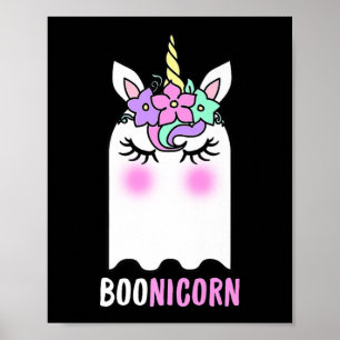 Fun Boonicorn Gift Ghost Unicorn Boo Retro Hallowe Poster