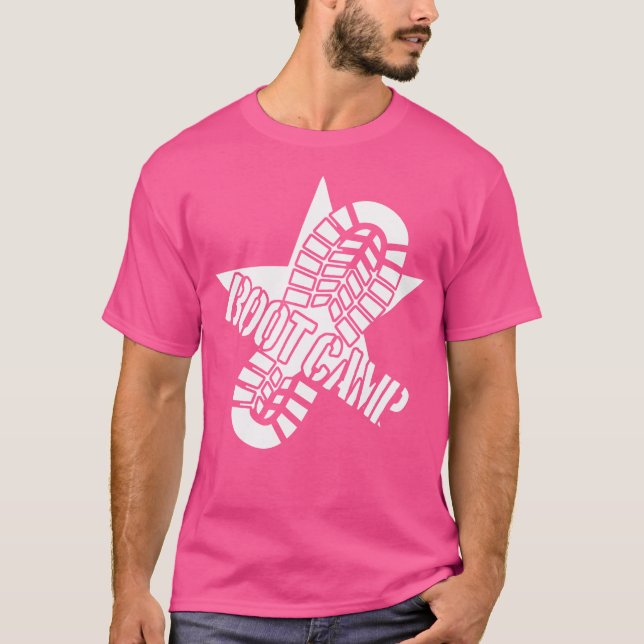 Fun Bootcamp Basic Military Training Boot Print T-Shirt (Front)