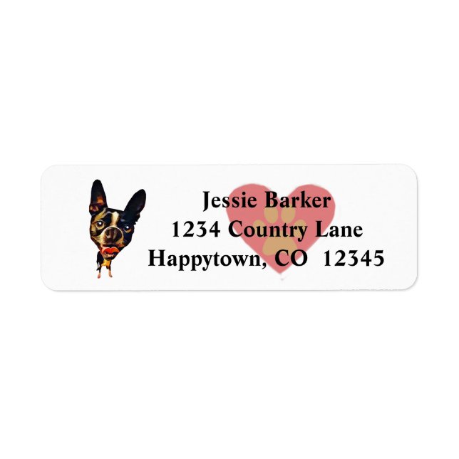 Fun Boston Terrier Return Address Label (Front)