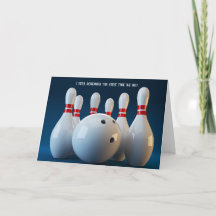 Fun Bowler Bowling Anniversary Greeting Card