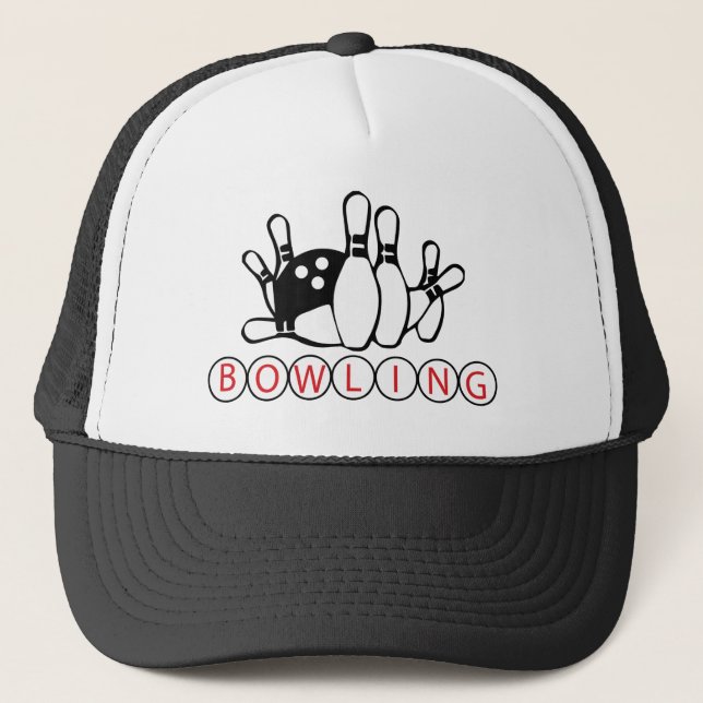 Fun Bowling ball and pins league lovers hat (Front)