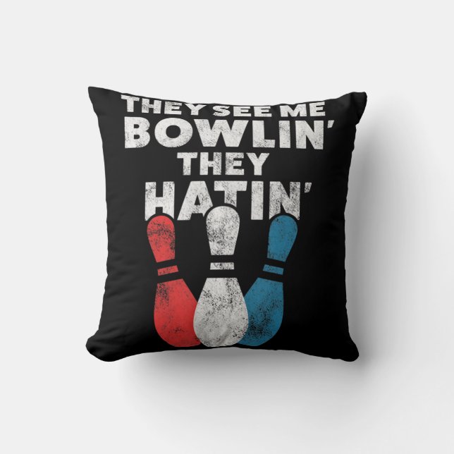 Fun Bowling Gift  For Men Women Or Dad Cushion (Front)
