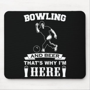 Fun Bowling Team Dad Gift Bowling and Beer Mouse Pad