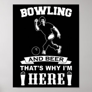 Fun Bowling Team Dad Gift Bowling and Beer Poster