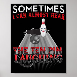 Fun Bowling Ten Pin Design Poster