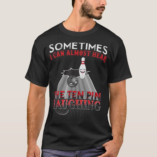Fun Bowling Ten Pin Design  T-Shirt (Front)