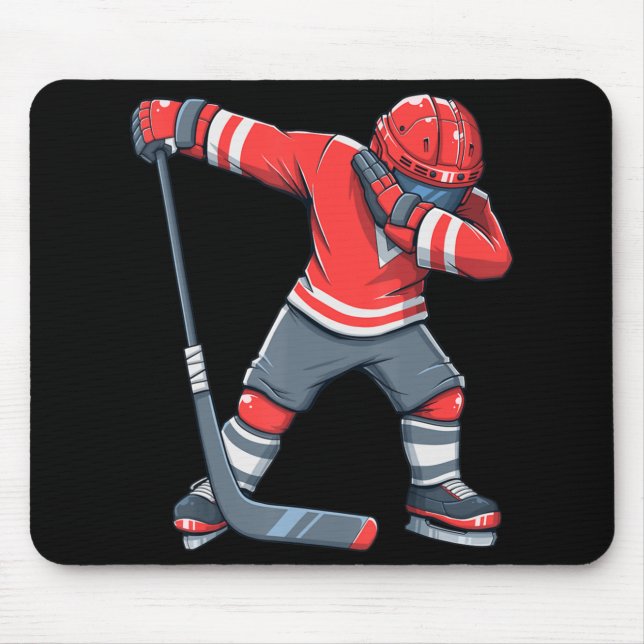 Fun Boy Kid Ice Hockey Dab Apparel Dabbing Player  Mouse Pad (Front)