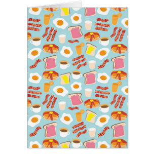 Fun Breakfast Food Illustrations Pattern
