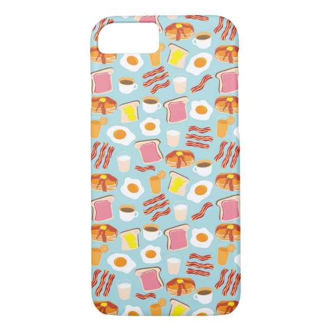 Fun Breakfast Food Illustrations Pattern Case-Mate iPhone Case (Back)