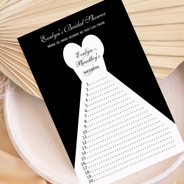 Fun Bridal Shower Word Games - Black (Creator Uploaded)