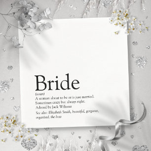 Fun Bride Definition, Bridal Shower Modern Napkin
