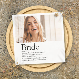 Fun Bride Definition Bridal Shower Photo Napkin