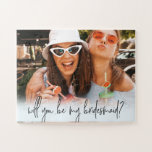 Fun bridesmaid proposal custom photo jigsaw puzzle<br><div class="desc">Can be customized with your own photo.
© Gorjo Designs. Made for you via the Zazzle platform.

// Note: photo used is a placeholder image only. You will need to replace with your own photo before ordering/printing. If you need help with this please contact me.</div>