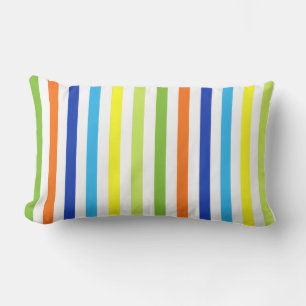 Fun Bright and Bold - Modern Stripes Lumbar Cushion