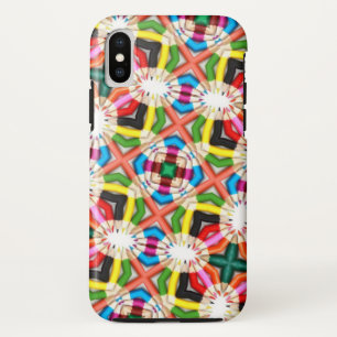 Fun Bright Colourful Kaleidoscope Cross Pattern Case-Mate iPhone Case