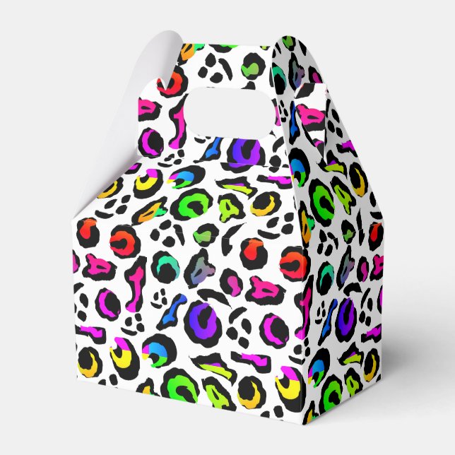 Fun Bright Colourful Modern Party Pattern Favour Box (Front Side)