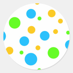 Fun Bright Dots Classic Round Sticker