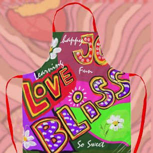 Fun, Bright, Happy Delight Typographs Apron