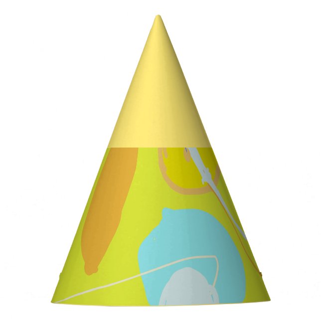 Fun bright multicolour party hat (Front)