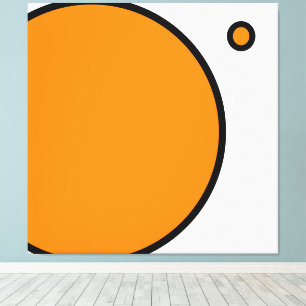 Fun Bright Orange White Modern Geometric Art Canvas Print