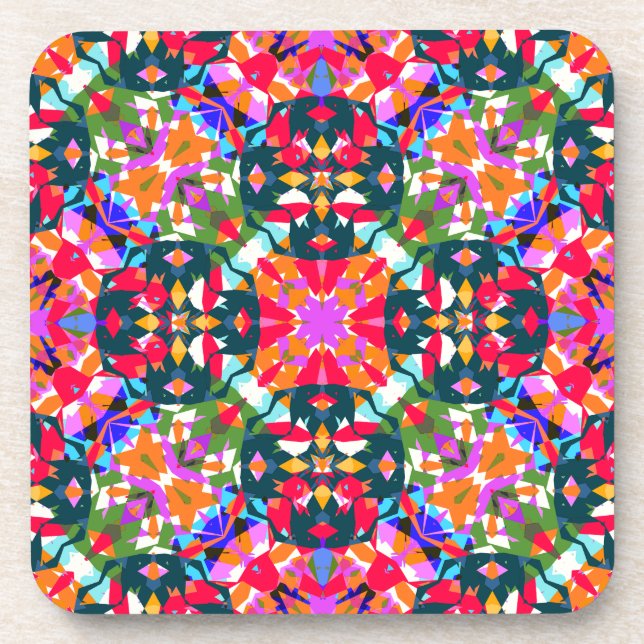 Fun Bright Pattern Modern Eclectic Dopamine Decor  Coaster (Front)