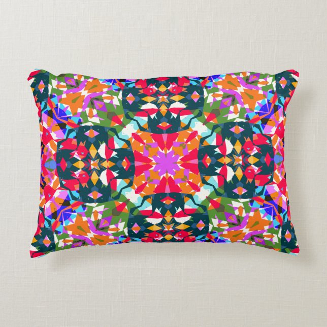 Fun Bright Pattern Modern Eclectic Dopamine Decor  Decorative Cushion (Front)