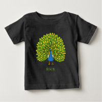 Fun bright peacock bird illustration