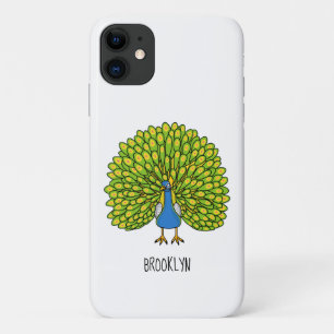 Fun bright peacock bird illustration Case-Mate iPhone case
