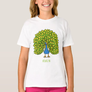 Fun bright peacock bird illustration T-Shirt