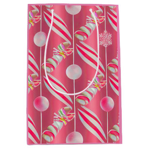 Fun Bright Pink Candy Lane Collection Medium Gift Bag