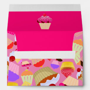 Fun, Bright Pink Cupcake - Wedding Invitation Envelope