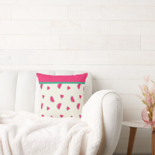 Fun, Bright Pink, Summer Watermelon Pattern Cushion