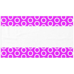 Fun Bright Pink Tiled Rings Pattern White Stripes Tablecloth
