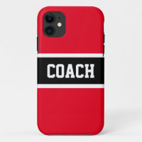 Fun Bright Red Black Stripes Bold COACH Text