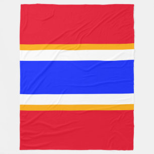 Fun Bright Red White Blue Yellow Racing Stripes Fleece Blanket