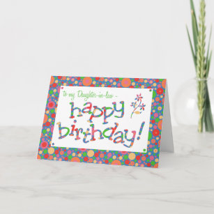 Fun Bright Spots on Blue Daughter-in-law Birthday Card