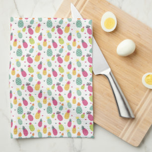 Fun Bright Tropical Pineapple Tea Towel