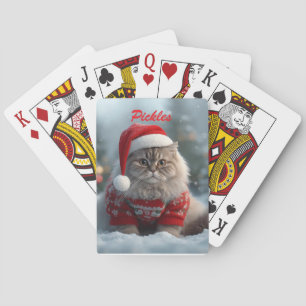 Fun British Shorthair Cat Christmas Personalised  Playing Cards