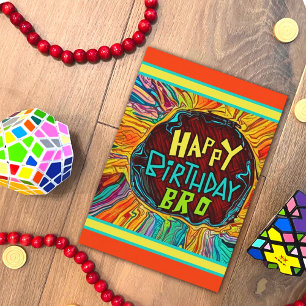 Fun Brother Birthday Modern Abstract Inspirivity Card